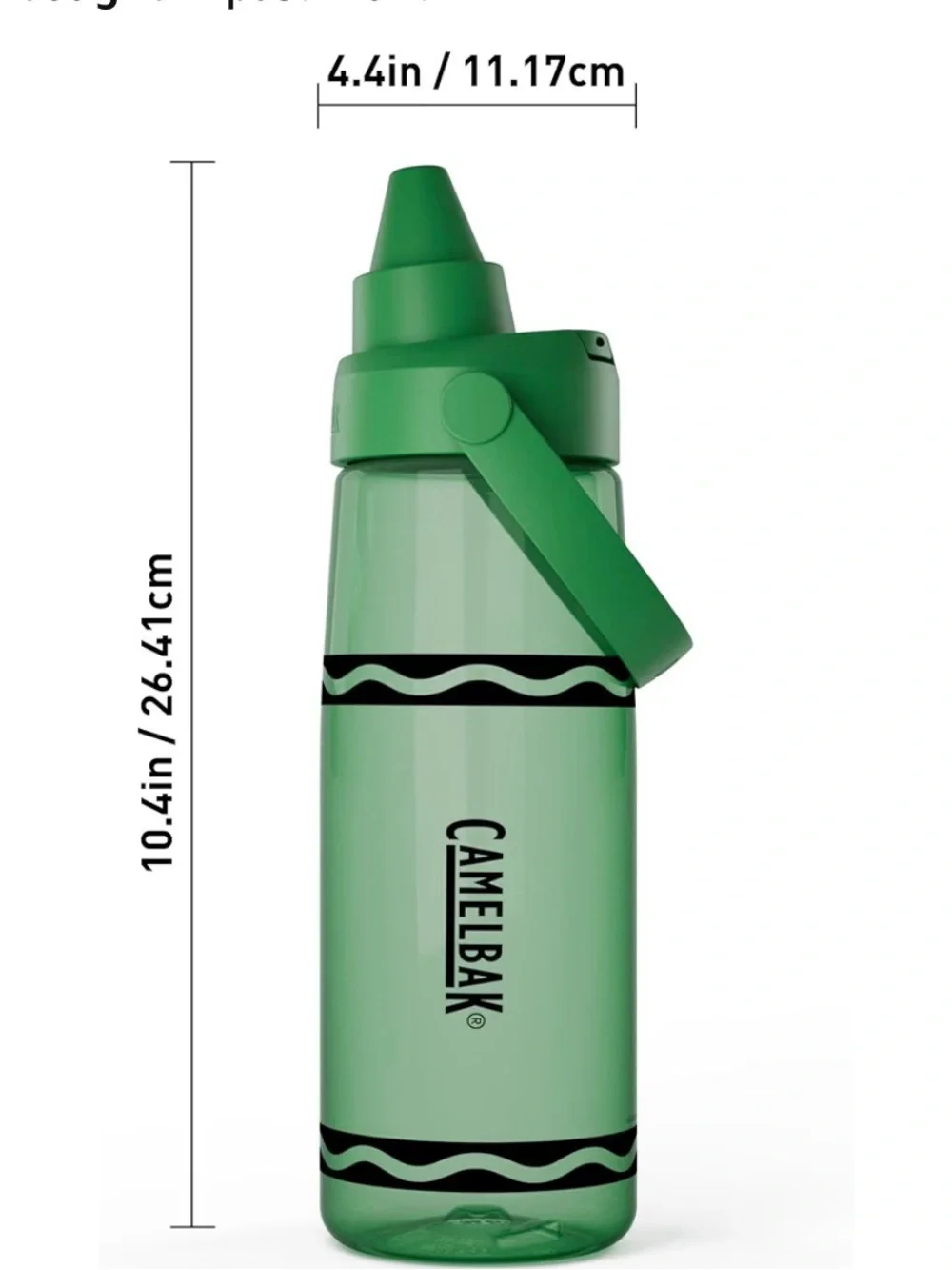Crayola Green Kids Swim Water Bottle with Carry Handle 25 oz